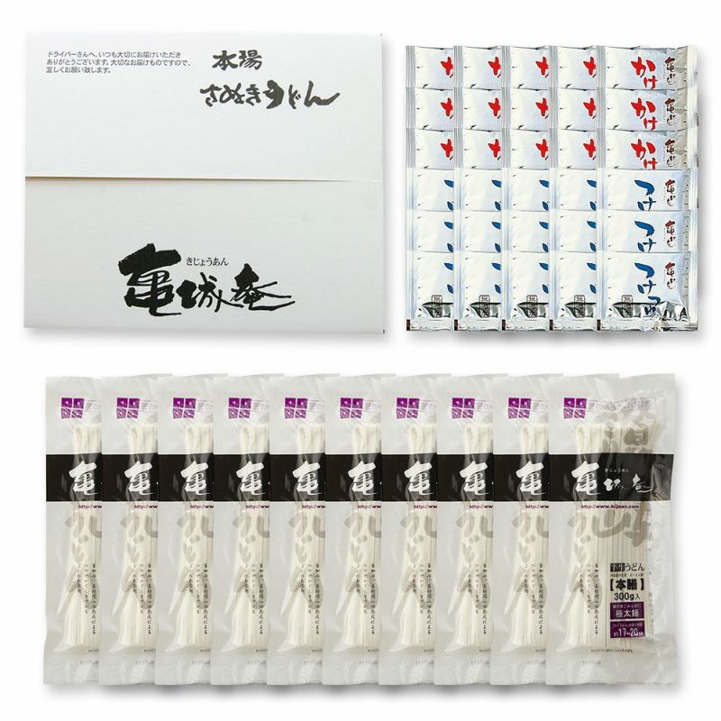 半生讃岐うどん極太麺300g×10つゆ付き